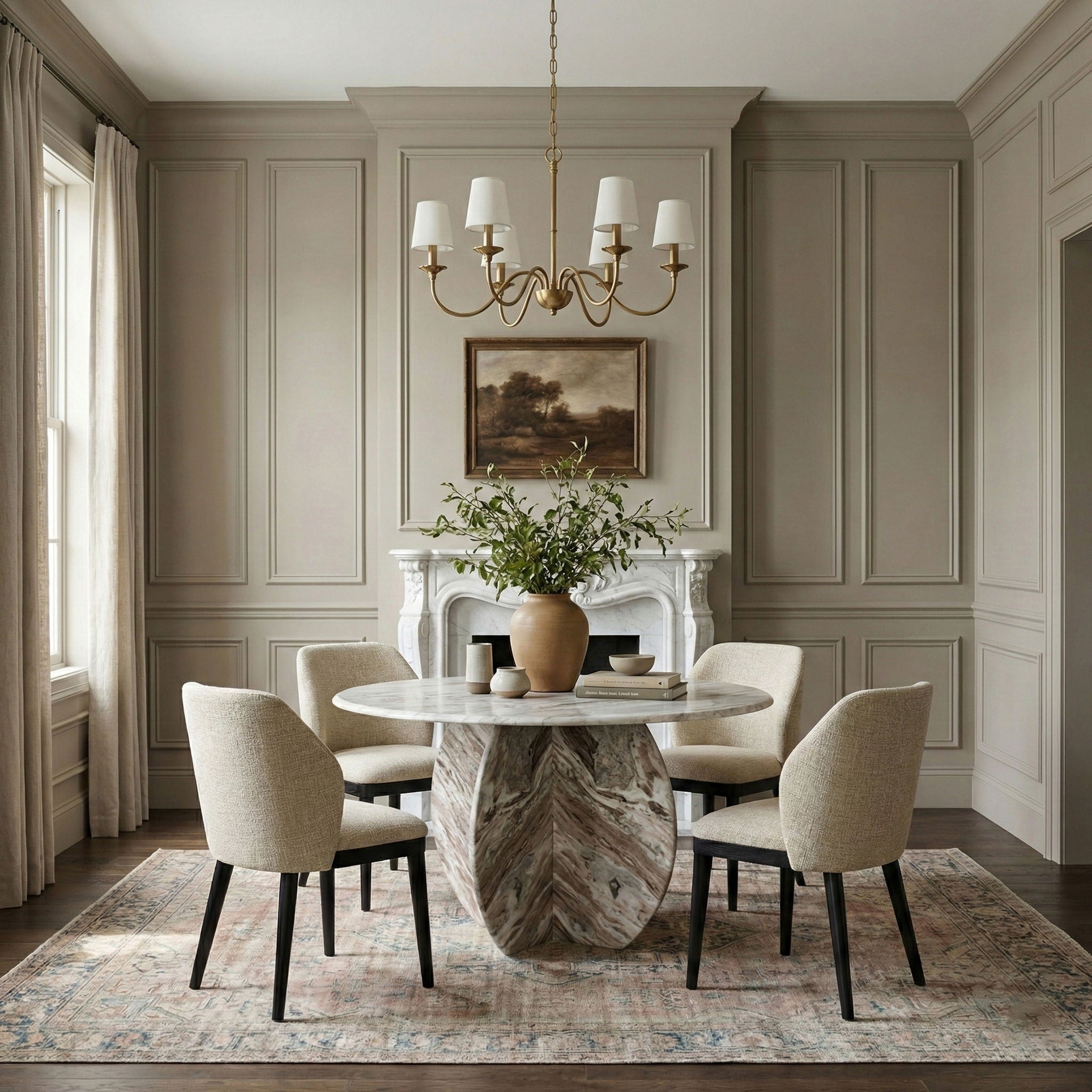 Valeo - Linen Textured Fabric Upholstered Dining Chair (Set of 2) - Painted Black Base - Urban Living Furniture (Los Angeles, CA)