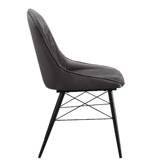 Abraham - Side Chair (Set of 2) - Dark Gray Fabric & Black - Urban Living Furniture (Los Angeles, CA)