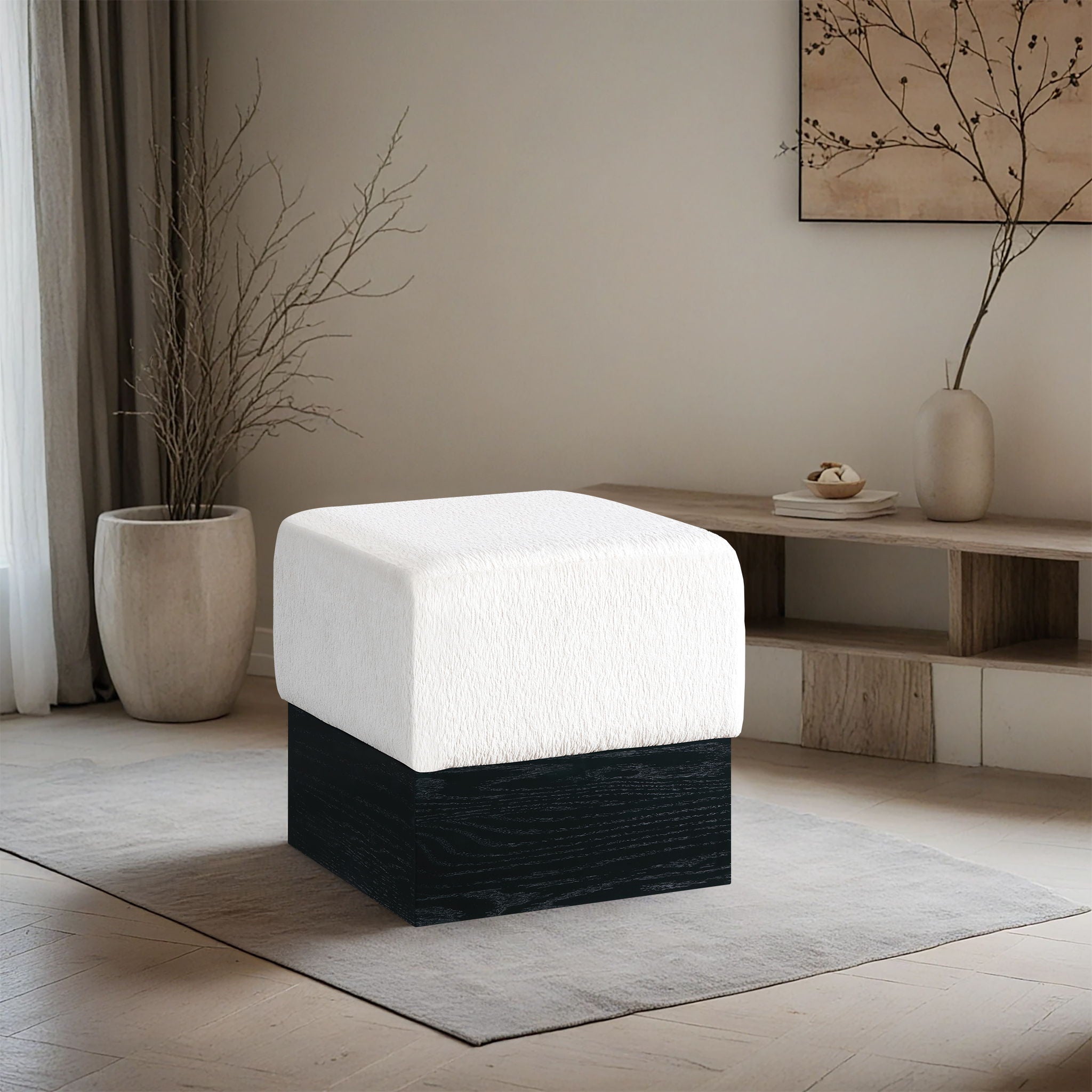 Havre - Ottoman / Stool With Black Base - Urban Living Furniture (Los Angeles, CA)