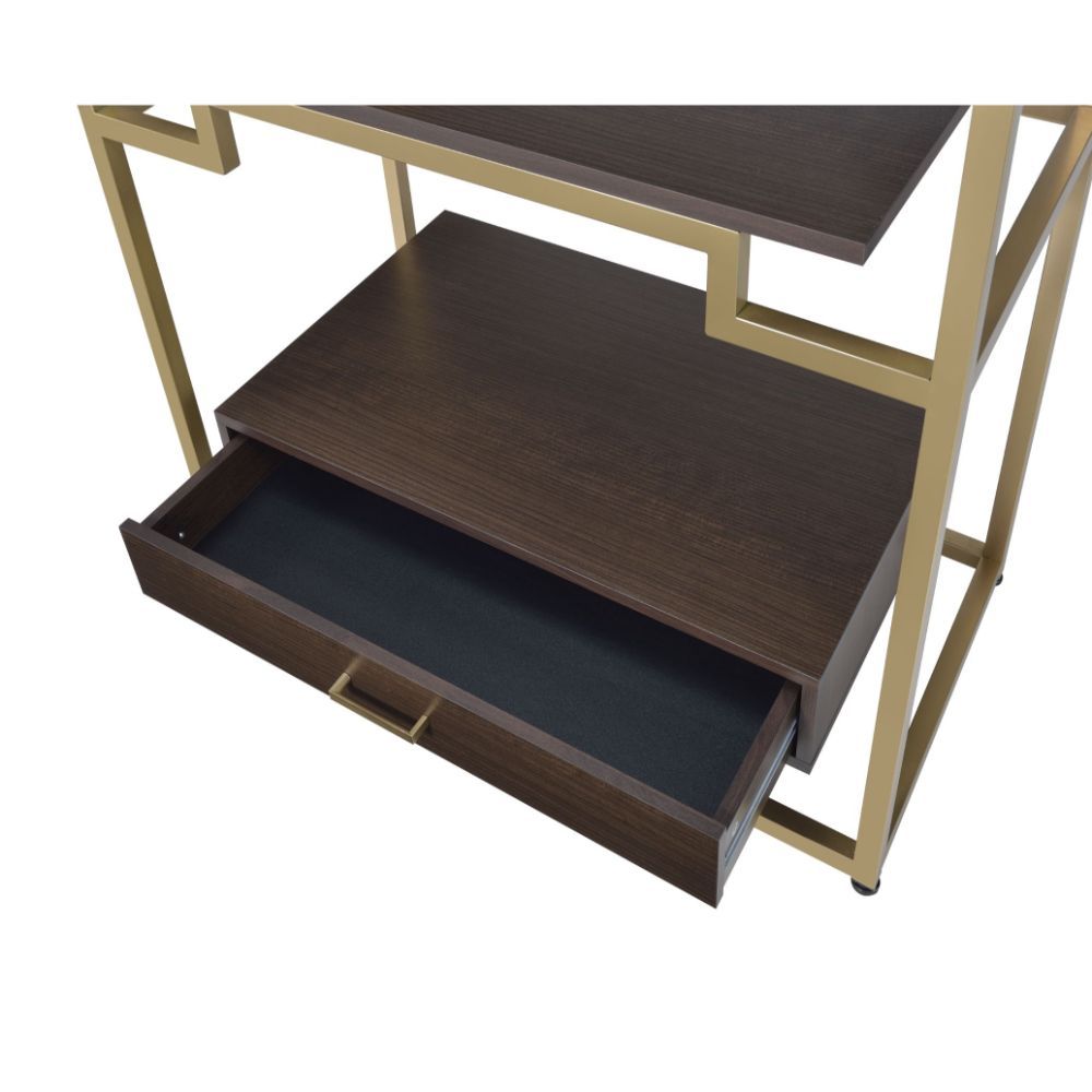 Yumia - Bookshelf - Gold & Walnut - Urban Living Furniture (Los Angeles, CA)