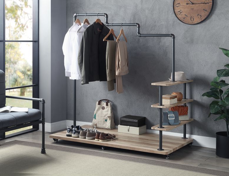 Brantley - 63" Hanger Rack - Oak & Sandy Gray - Urban Living Furniture (Los Angeles, CA)