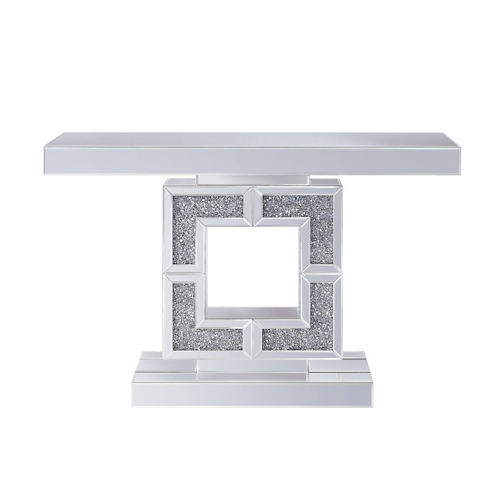 Noralie - Rectangular Console Table - Mirrored & Faux Diamonds - Urban Living Furniture (Los Angeles, CA)