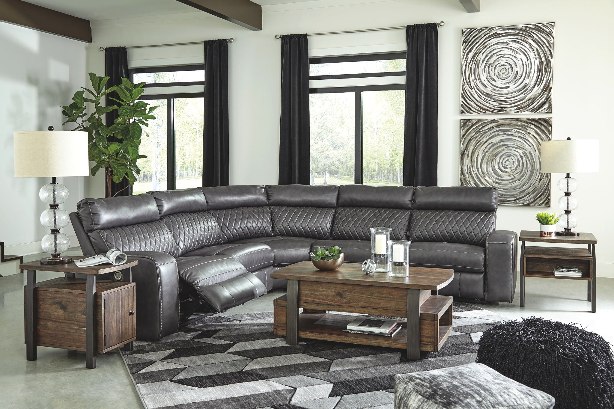 Samperstone - Power Reclining Sectional - Urban Living Furniture (Los Angeles, CA)