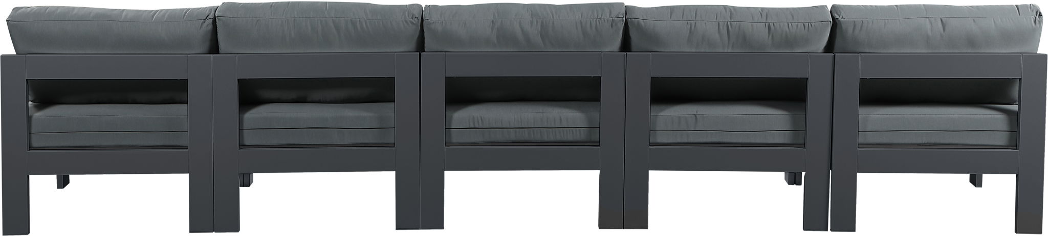 Nizuc - Outdoor Patio 5 Seat Modular Armless Sofa With Gray Frame - Urban Living Furniture (Los Angeles, CA)