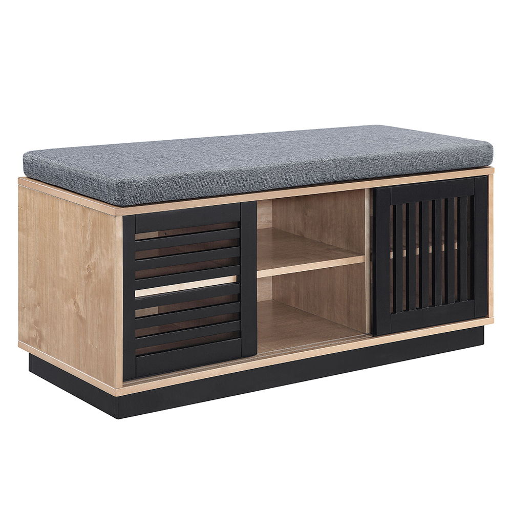 Gamaliel - Bench With Storage - Oak & Espresso - Urban Living Furniture (Los Angeles, CA)