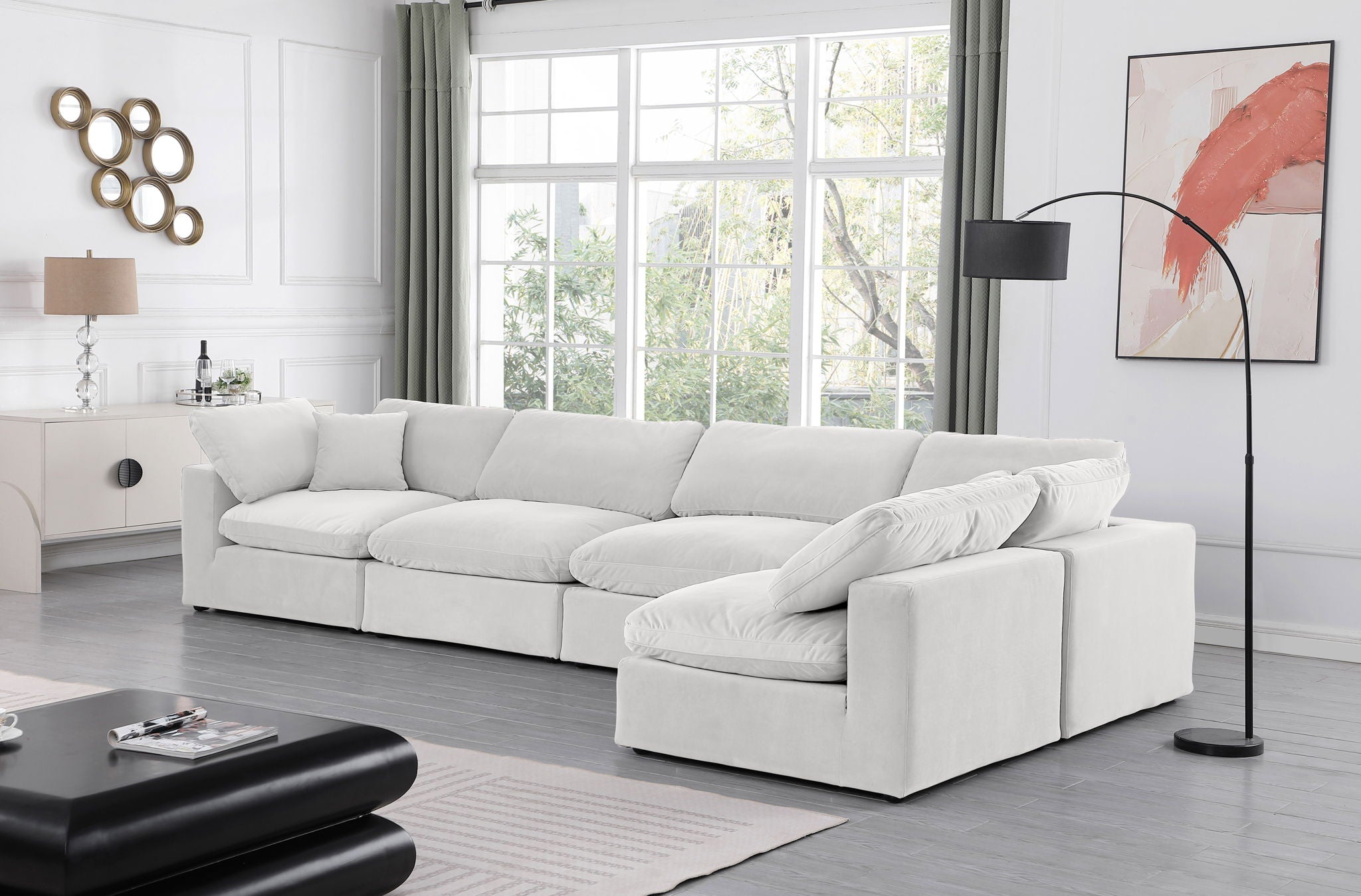 Comfy - 5 Piece Velvet Modular Sectional - Urban Living Furniture (Los Angeles, CA)