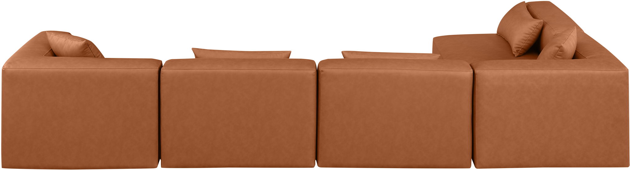 Cube - 5 Piece Modular Sectional - Cognac - Urban Living Furniture (Los Angeles, CA)
