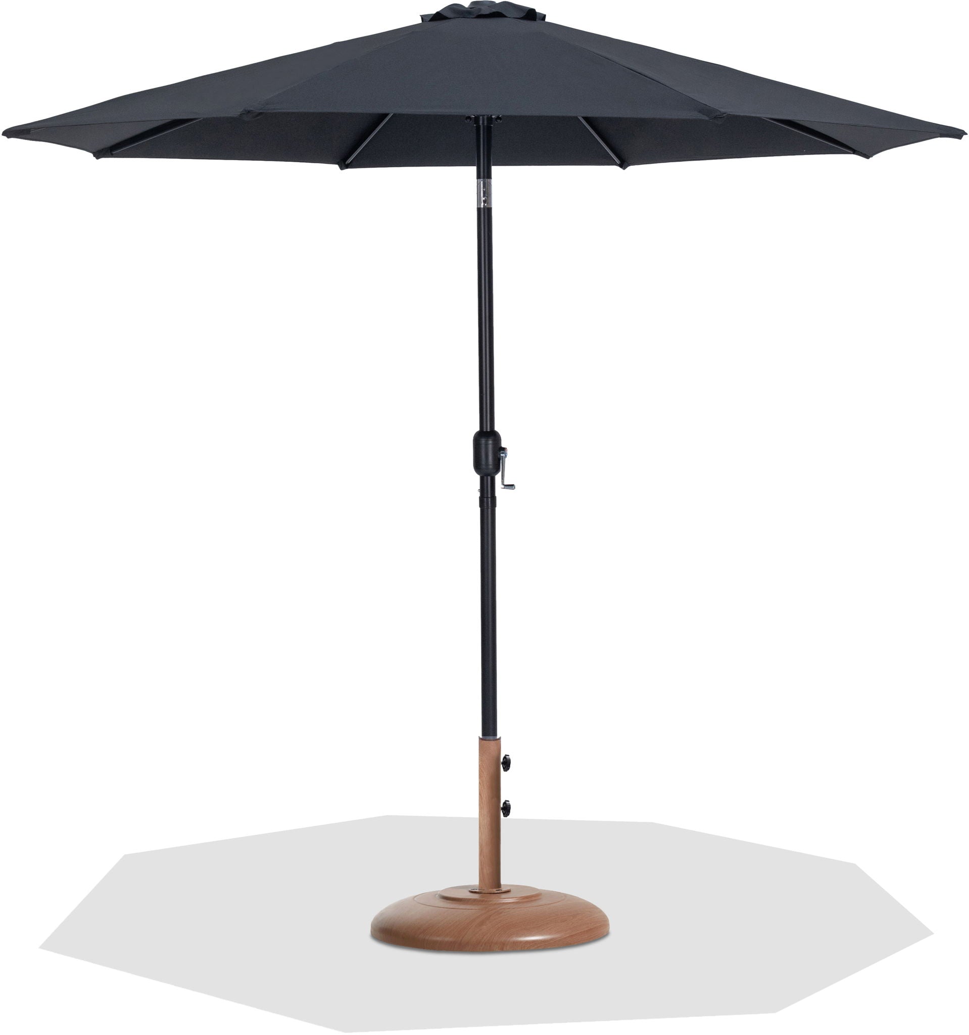 Fiji - Aluminum Patio Umbrella With Round Teak And Black Base - Urban Living Furniture (Los Angeles, CA)