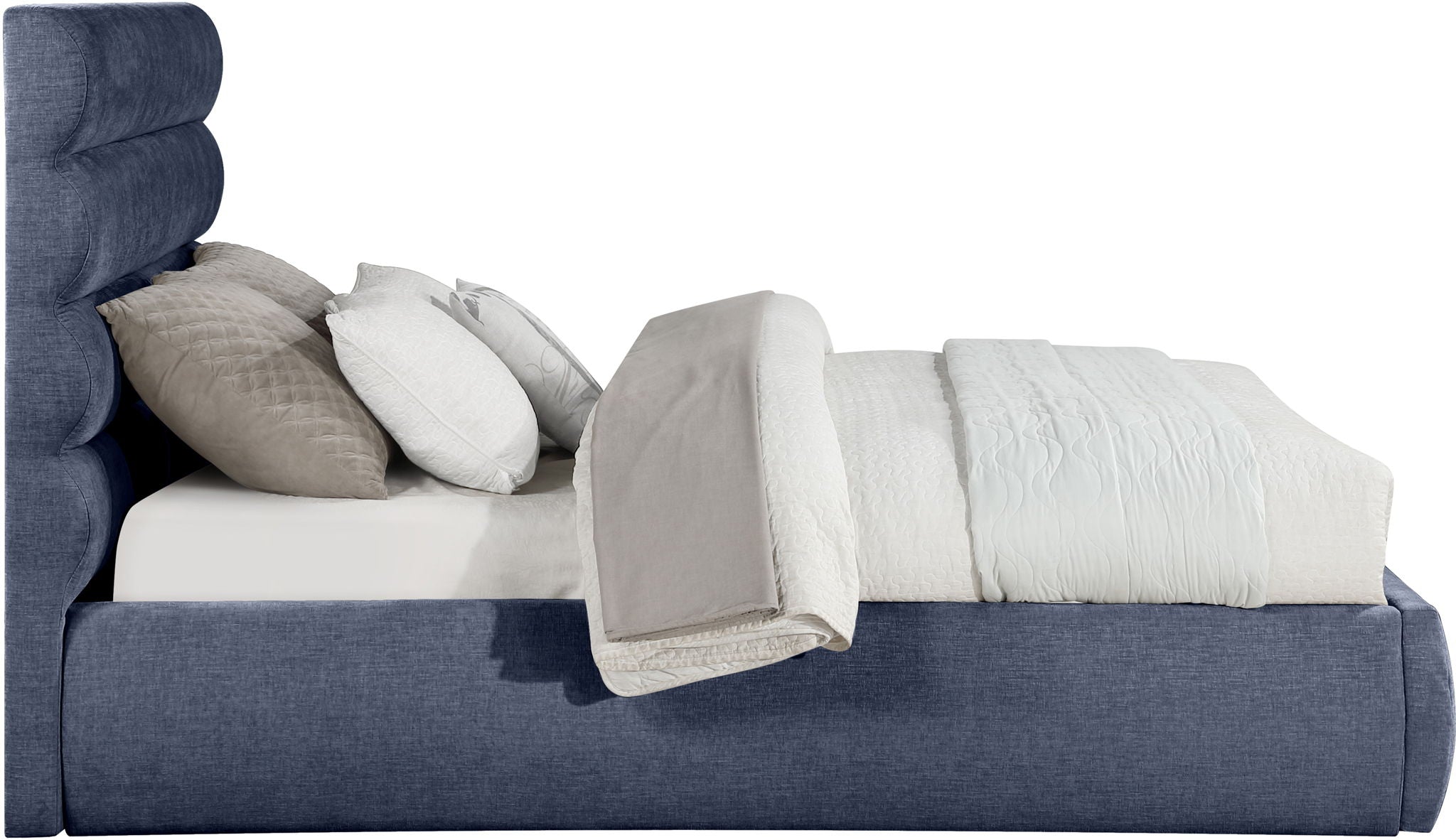 Adam - Chenille Fabric Bed With 52" Headboard