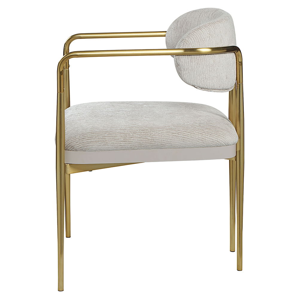 Zayn - Arm Chair (Set of 2) - Beige Chenille & Gold - Urban Living Furniture (Los Angeles, CA)