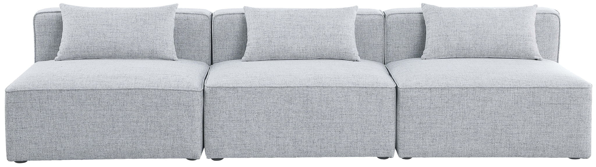 Cube - Linen Modular 3 Seat Armless Sofa - Urban Living Furniture (Los Angeles, CA)