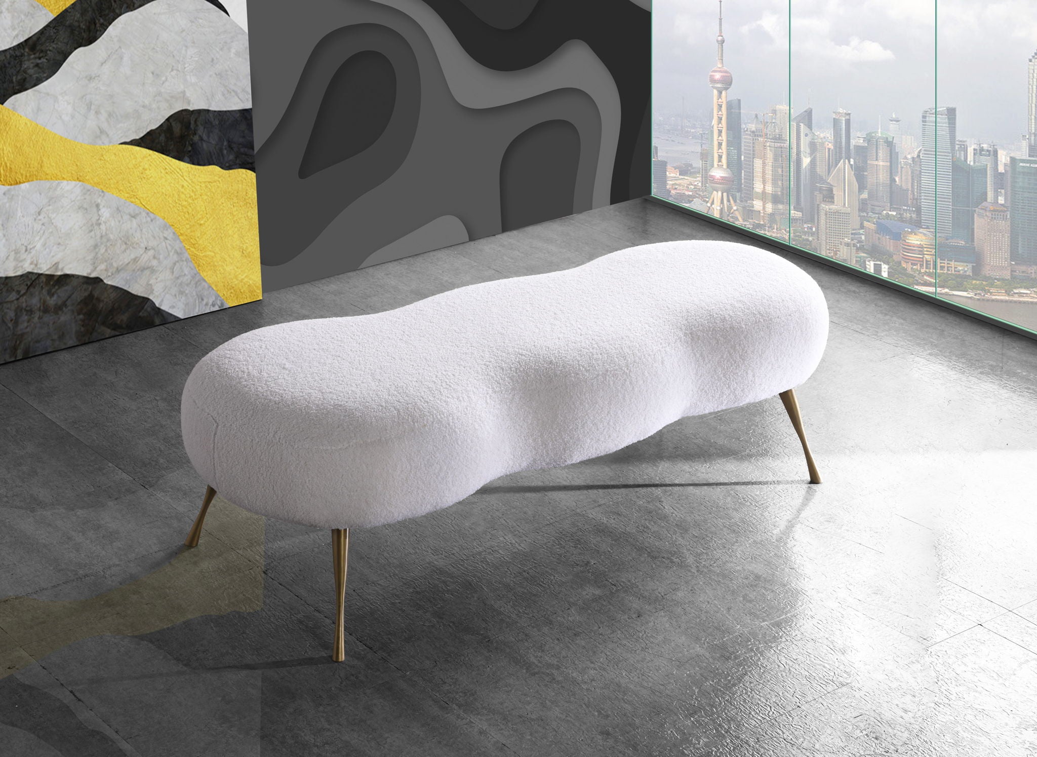 Nube - Bench - White - Urban Living Furniture (Los Angeles, CA)
