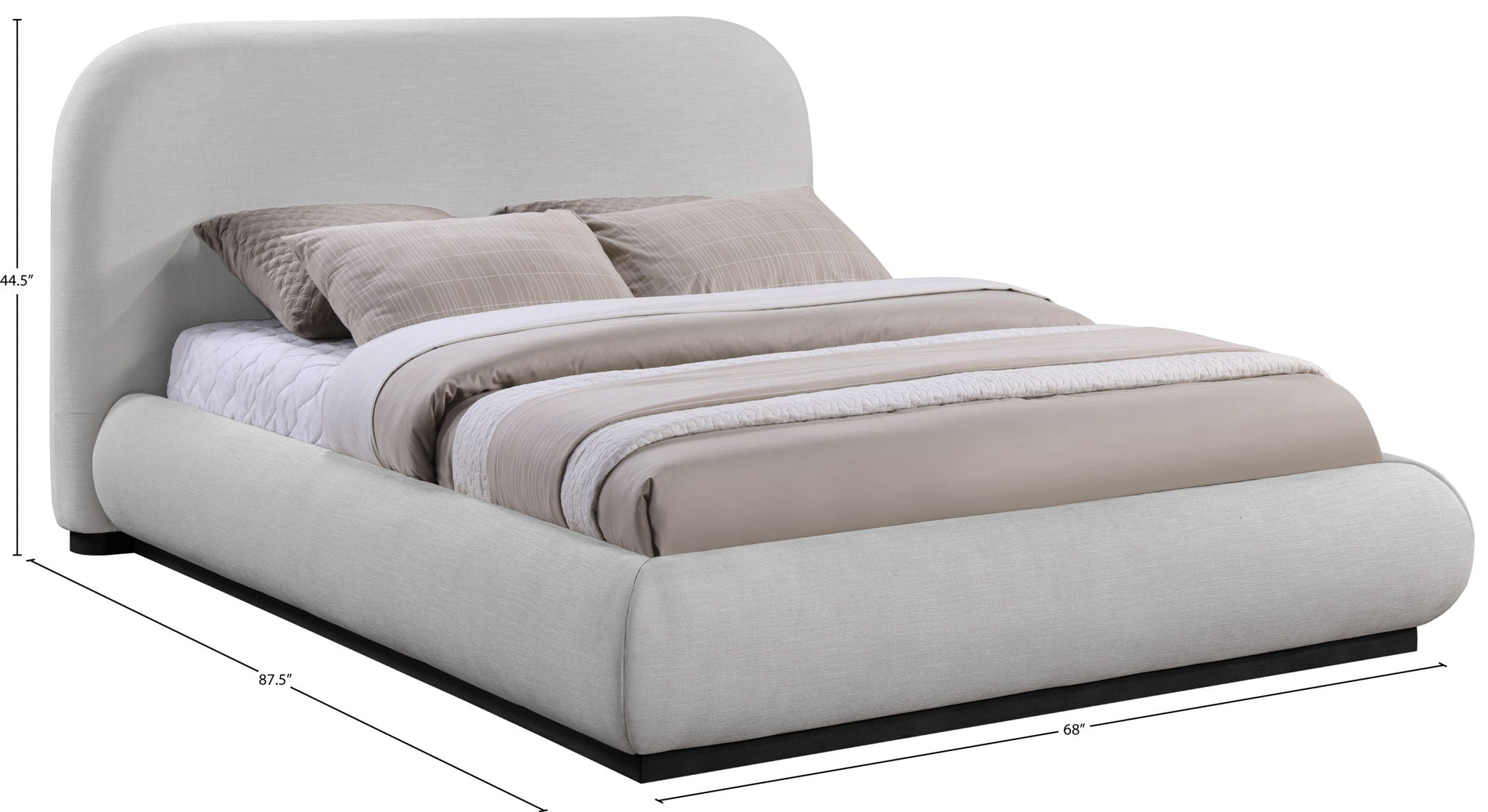 Vaughn - Chenille Bed With Black Base - Urban Living Furniture (Los Angeles, CA)