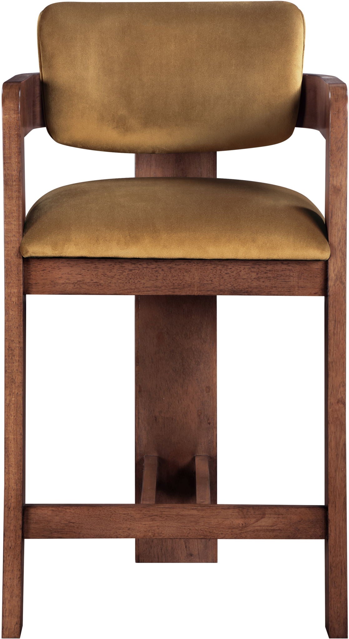 Sacha - Velvet Stool With Brown Base - Urban Living Furniture (Los Angeles, CA)