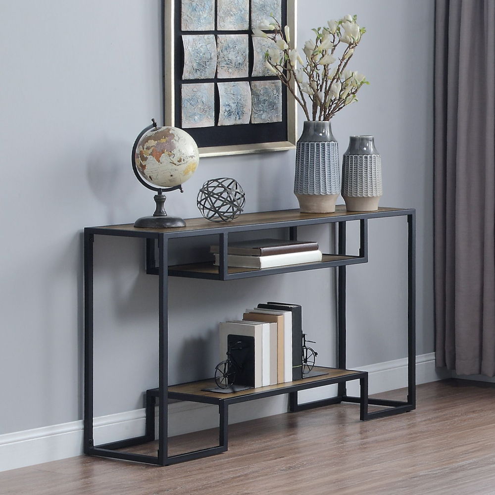 Idella - Sofa Table - Rustic Oak & Black - Urban Living Furniture (Los Angeles, CA)