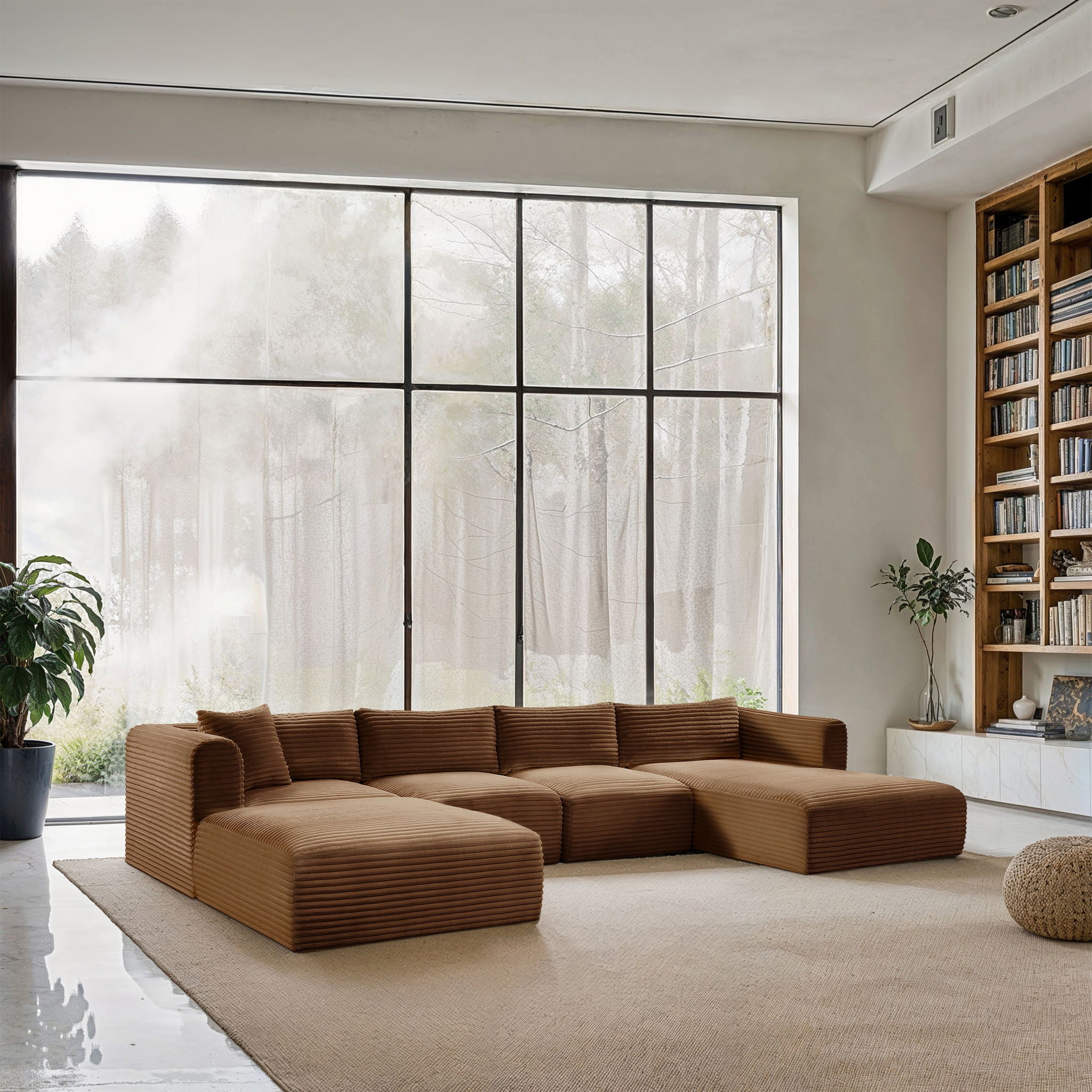 Shaggy - Fabric 5 Piece Modular Sectional With Chaise And Ottoman - Urban Living Furniture (Los Angeles, CA)