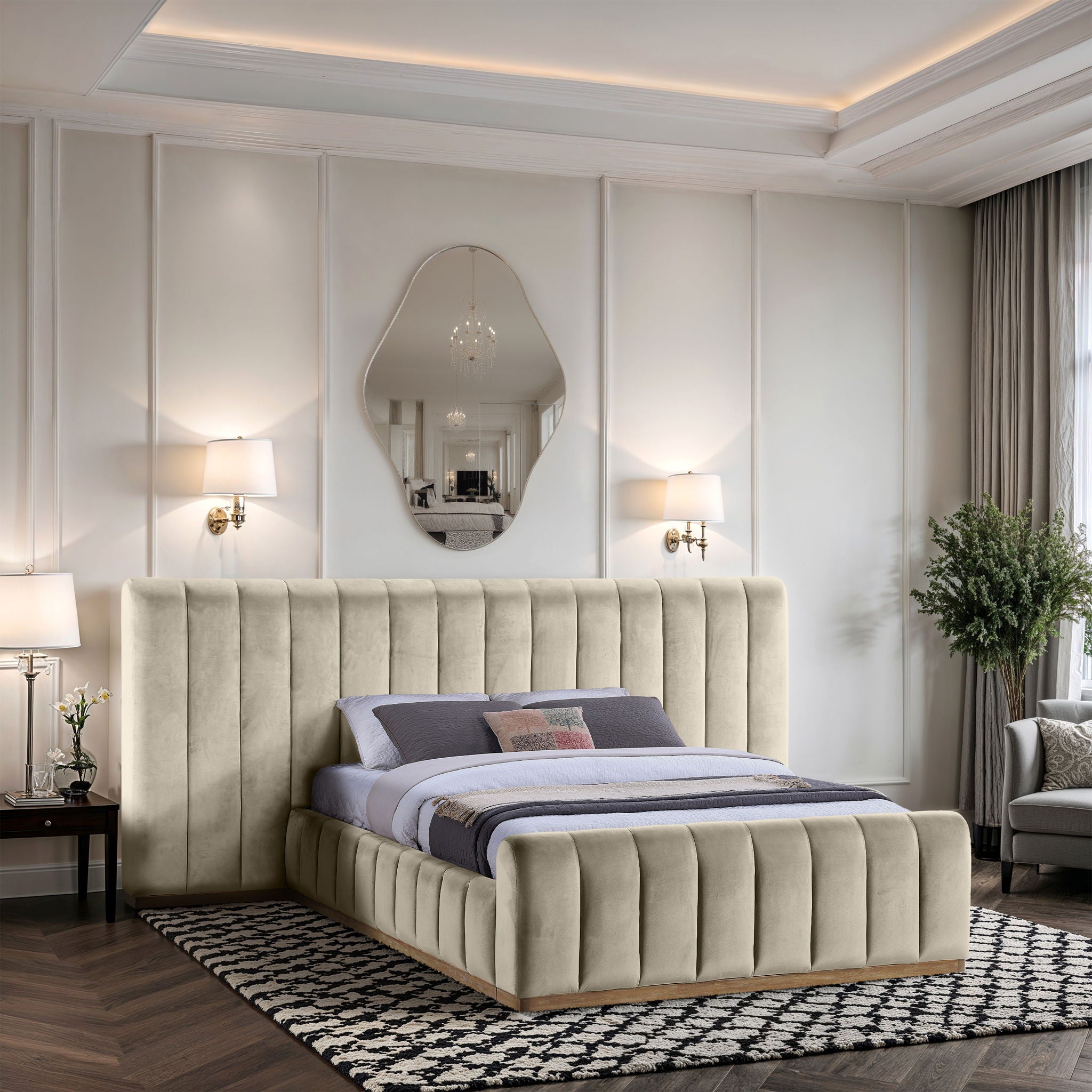 Amara - Velvet Upholstered Bed - Urban Living Furniture (Los Angeles, CA)