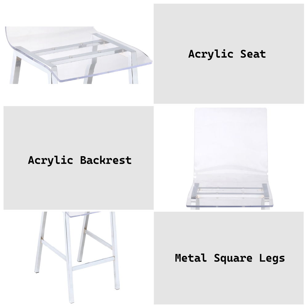 Nadie - Counter Height Chair (Set of 2) - Clear Acrylic & Chrome - Urban Living Furniture (Los Angeles, CA)