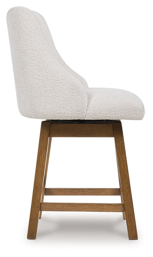 Cabalynn - Oatmeal / Light Brown - Upholstered Swivel Barstool (Set of 2) - Urban Living Furniture (Los Angeles, CA)