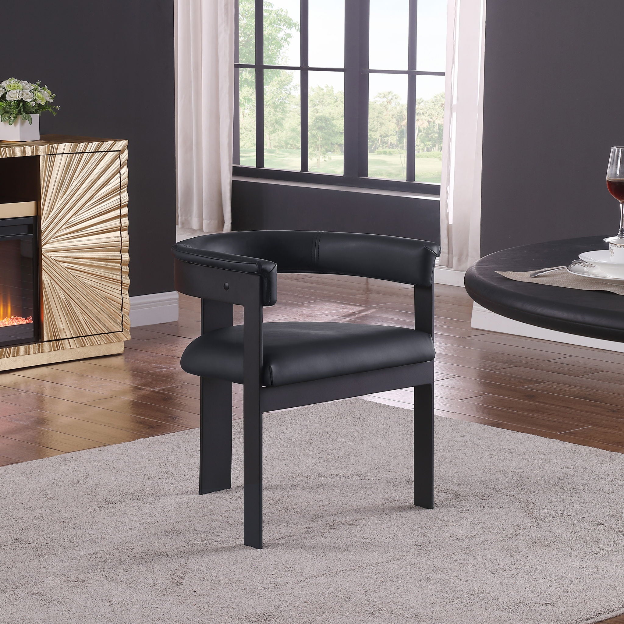 Romeo - Faux Leather Dining Chair With Black Base (Set of 2) - Urban Living Furniture (Los Angeles, CA)