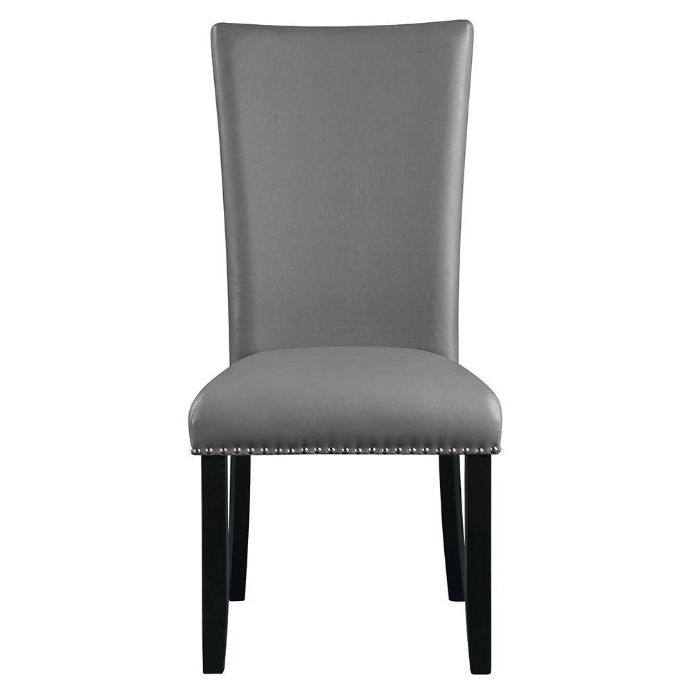 Caralin - Side Chair (Set of 2) - Gray Synthetic Leather & Black Finish - Urban Living Furniture (Los Angeles, CA)