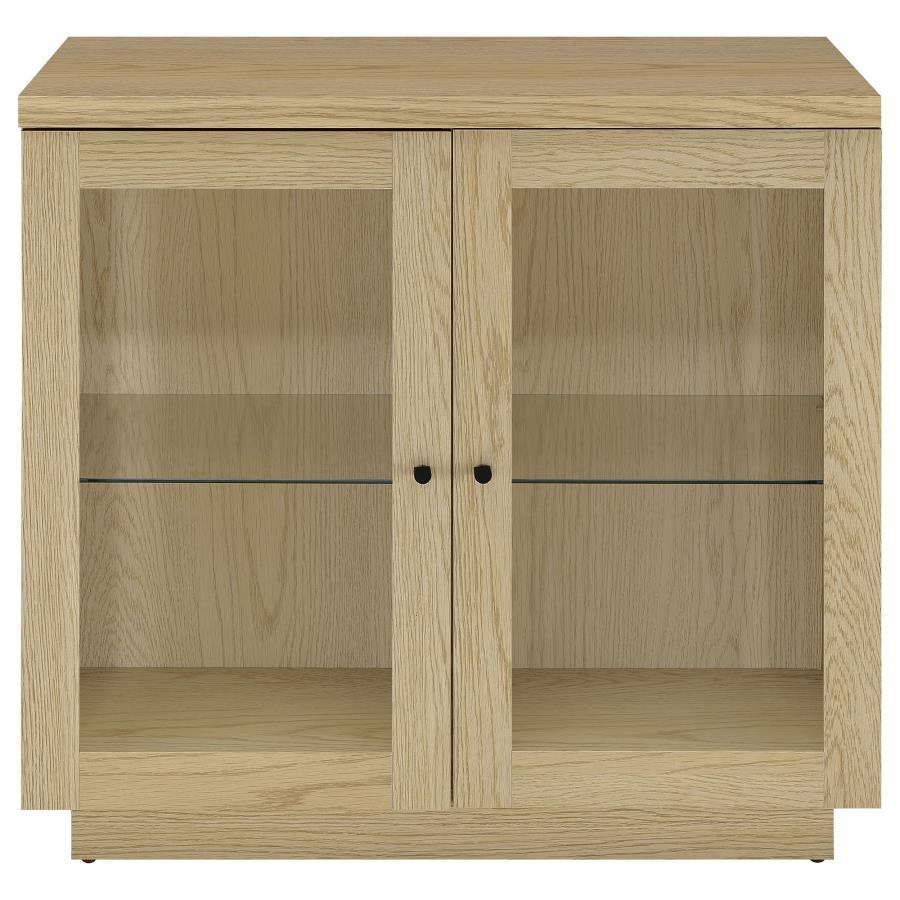 Tilbury - 2-Door Glass Front Accent Display Cabinet - Light Oak - Urban Living Furniture (Los Angeles, CA)
