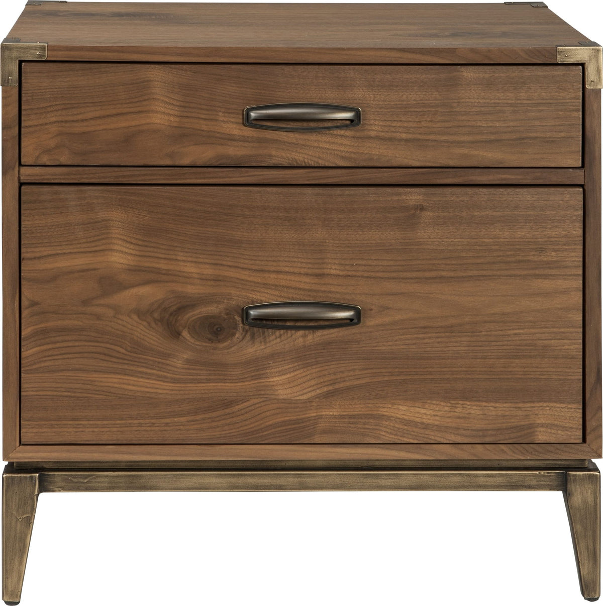 Adler - Two Drawer Nightstand - Natural Walnut