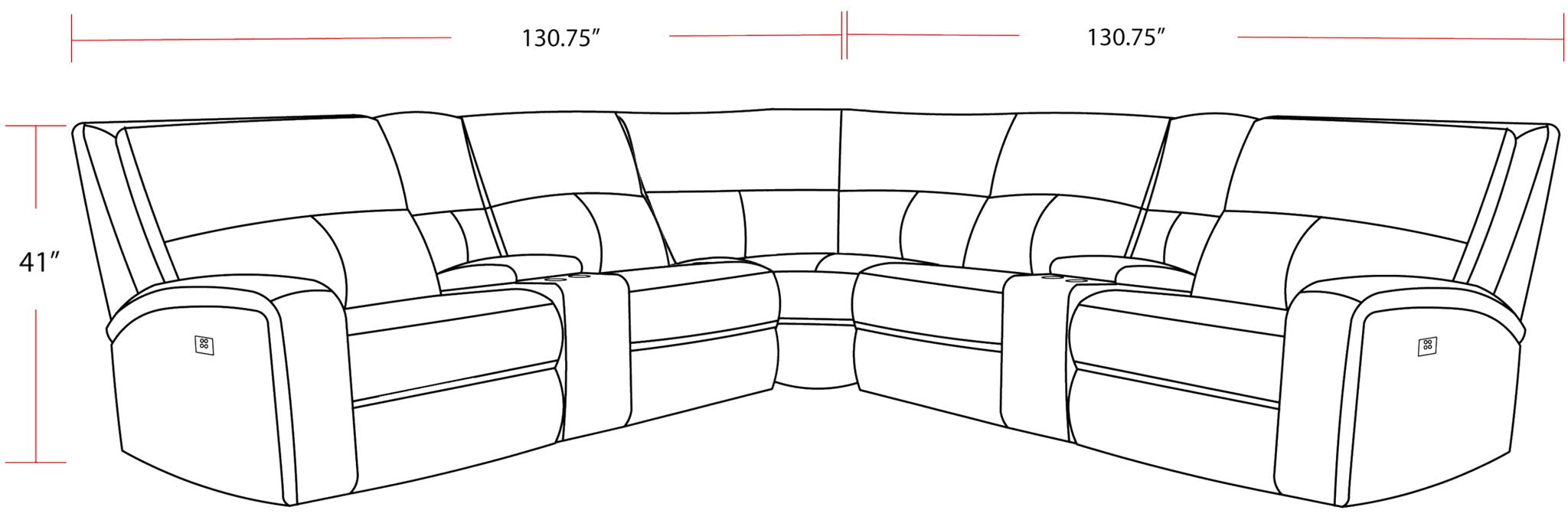 Polaris - Modular Power Reclining Sectional - Urban Living Furniture (Los Angeles, CA)