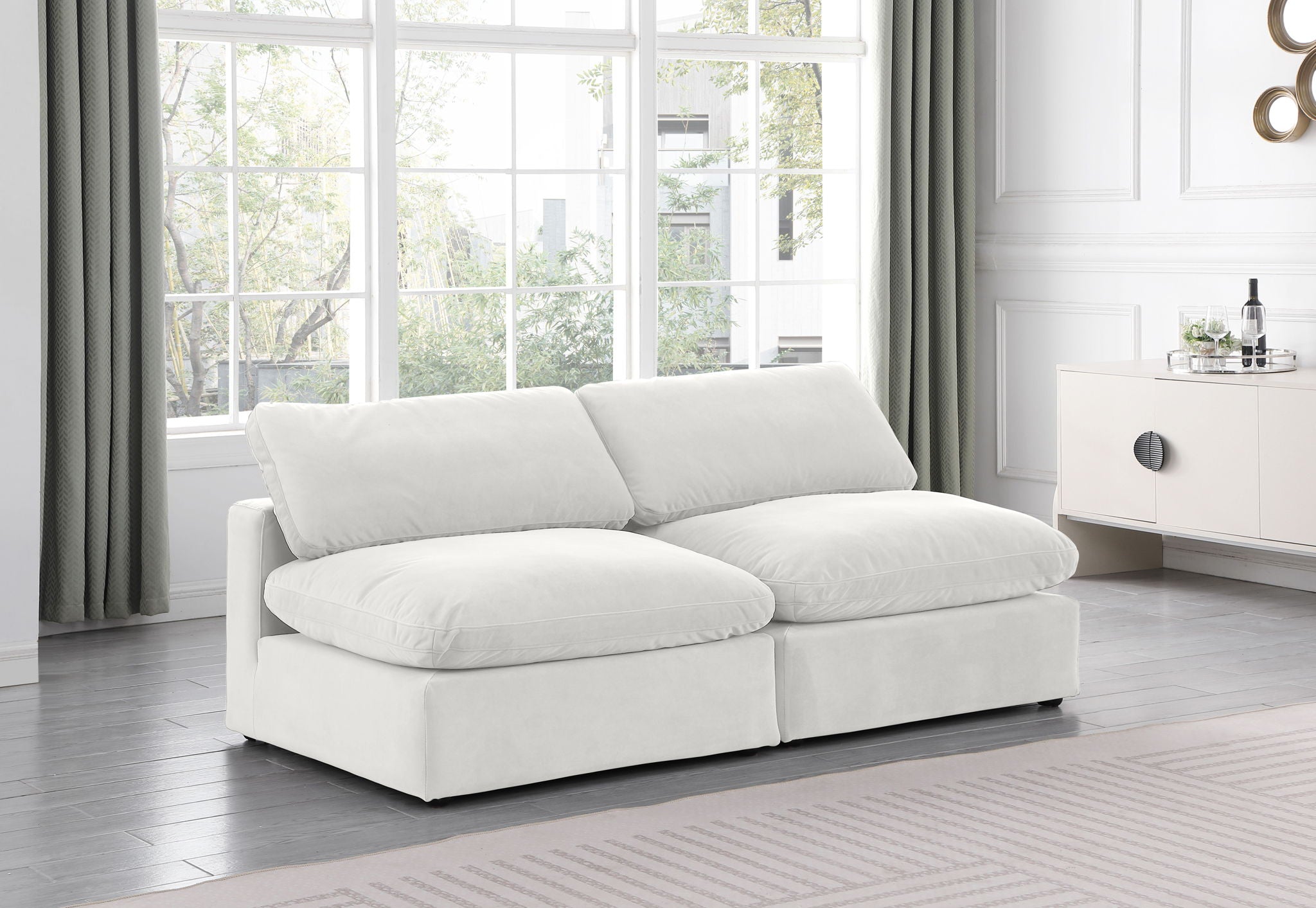 Comfy - Velvet Modular Armless Sofa 2 Seats - Urban Living Furniture (Los Angeles, CA)