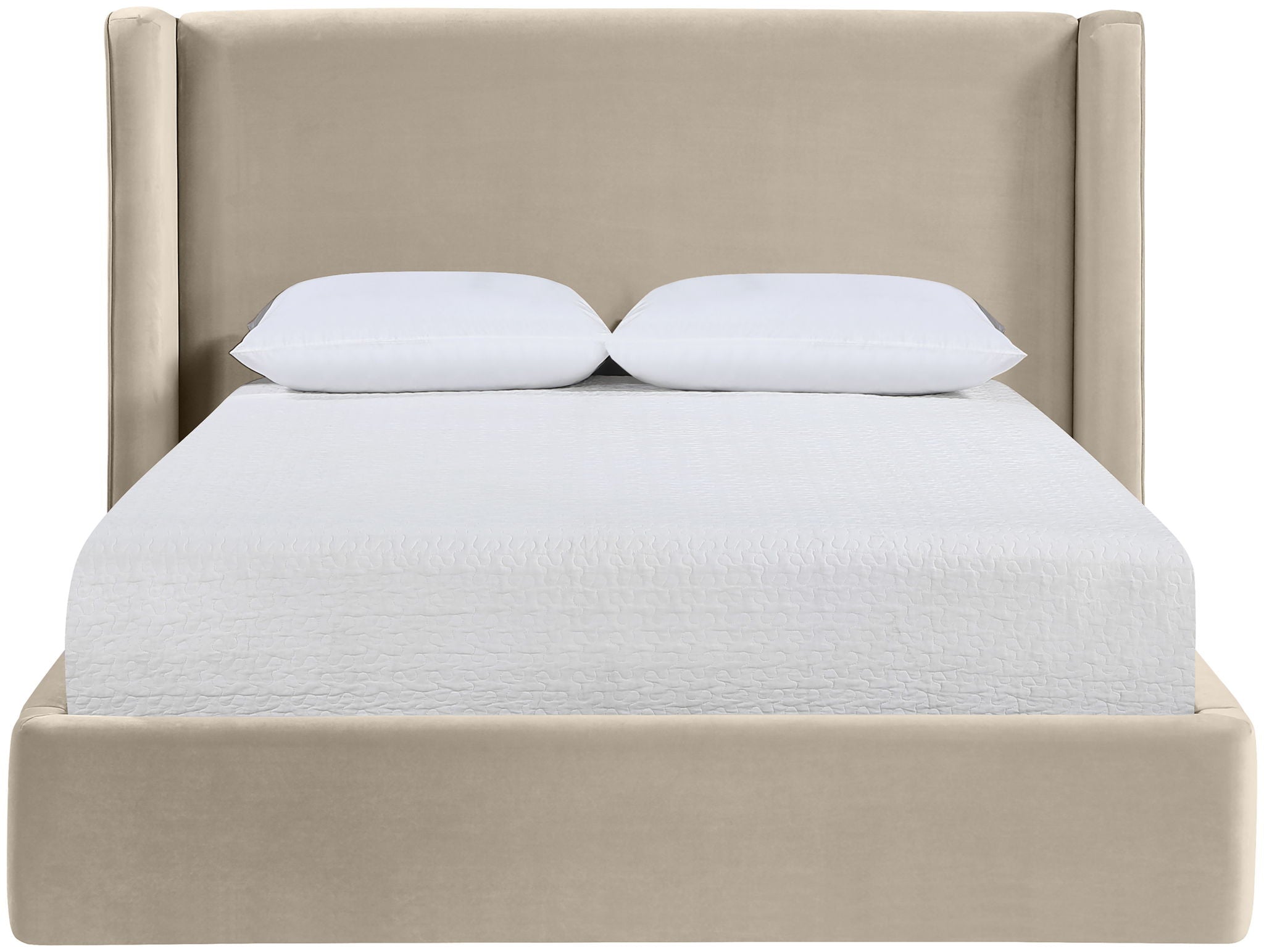Kendall - Velvet Upholstered Bed - Cream - Urban Living Furniture (Los Angeles, CA)
