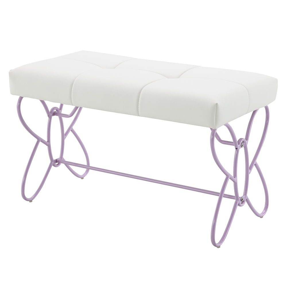 Priya II - Bench - White & Light Synthetic Leather Rple - Urban Living Furniture (Los Angeles, CA)