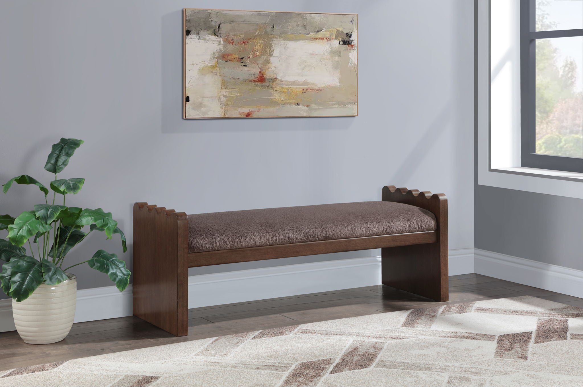 Sonia - Bench With Brown Base - Urban Living Furniture (Los Angeles, CA)