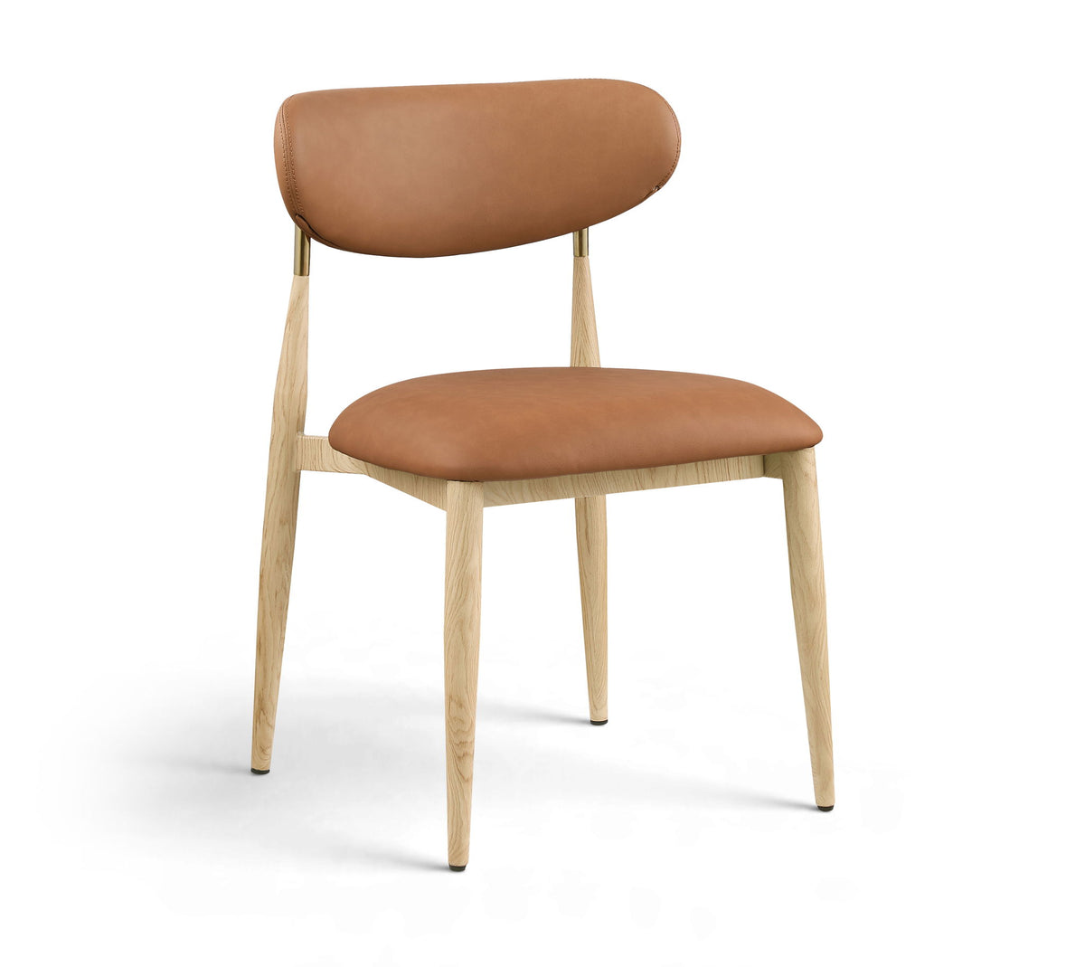 Ronda - Vegan Leather Upholstered Dining Side Chair - Natural Legs