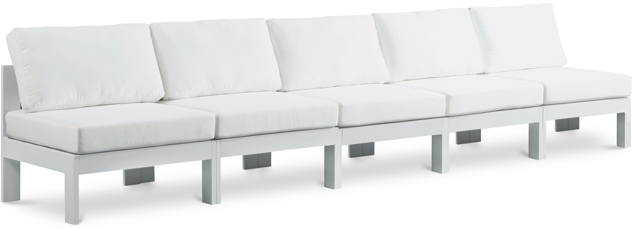 Nizuc - Outdoor Patio 5 Seat Modular Armless Sofa With White Frame - Urban Living Furniture (Los Angeles, CA)