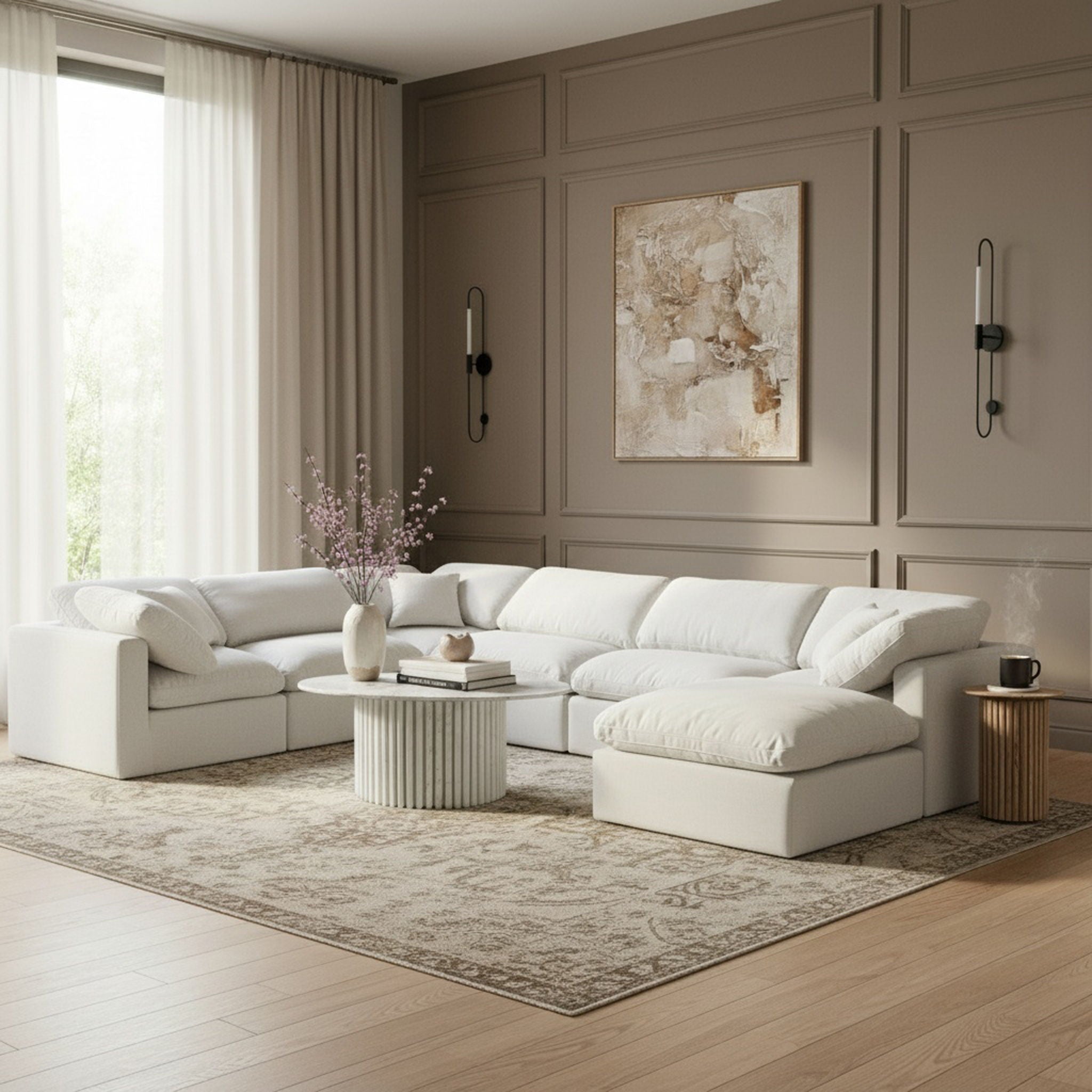 Indulge - Linen 7 Piece Modular Sectional - White - Urban Living Furniture (Los Angeles, CA)