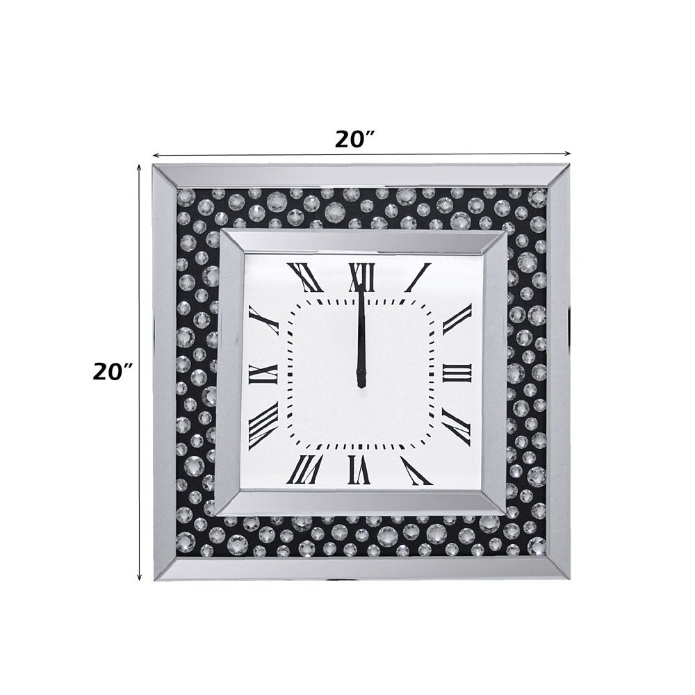 Nysa - Wall Clock - Mirrored & Faux Crystals - Urban Living Furniture (Los Angeles, CA)