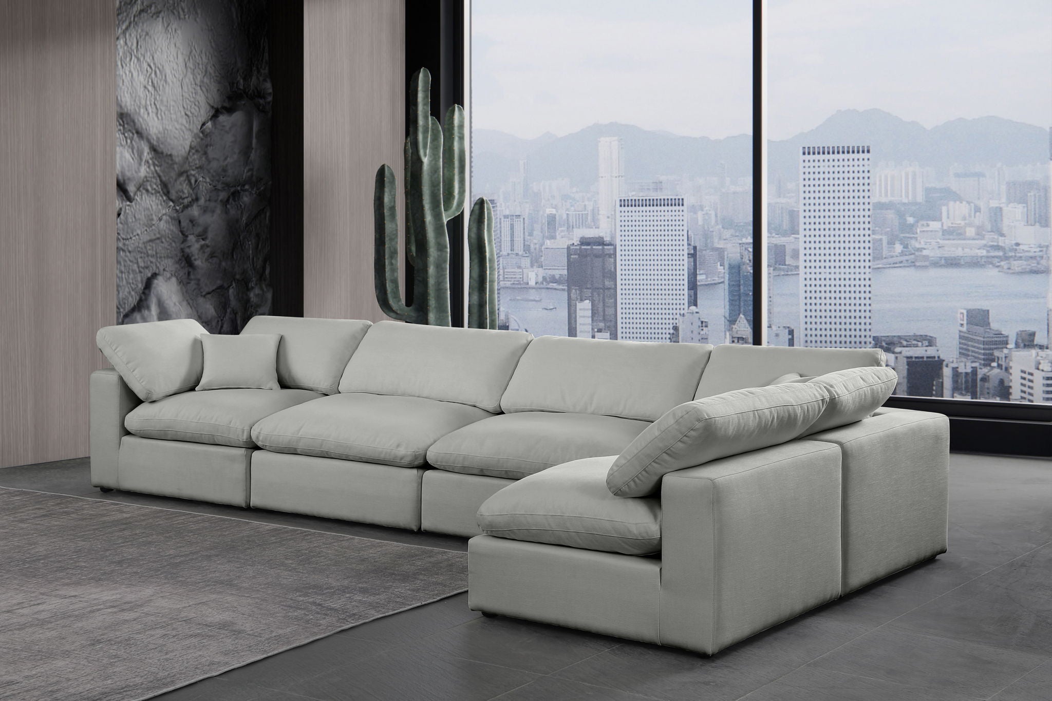 Comfy - 5 Piece Linen Modular Sectional - Urban Living Furniture (Los Angeles, CA)