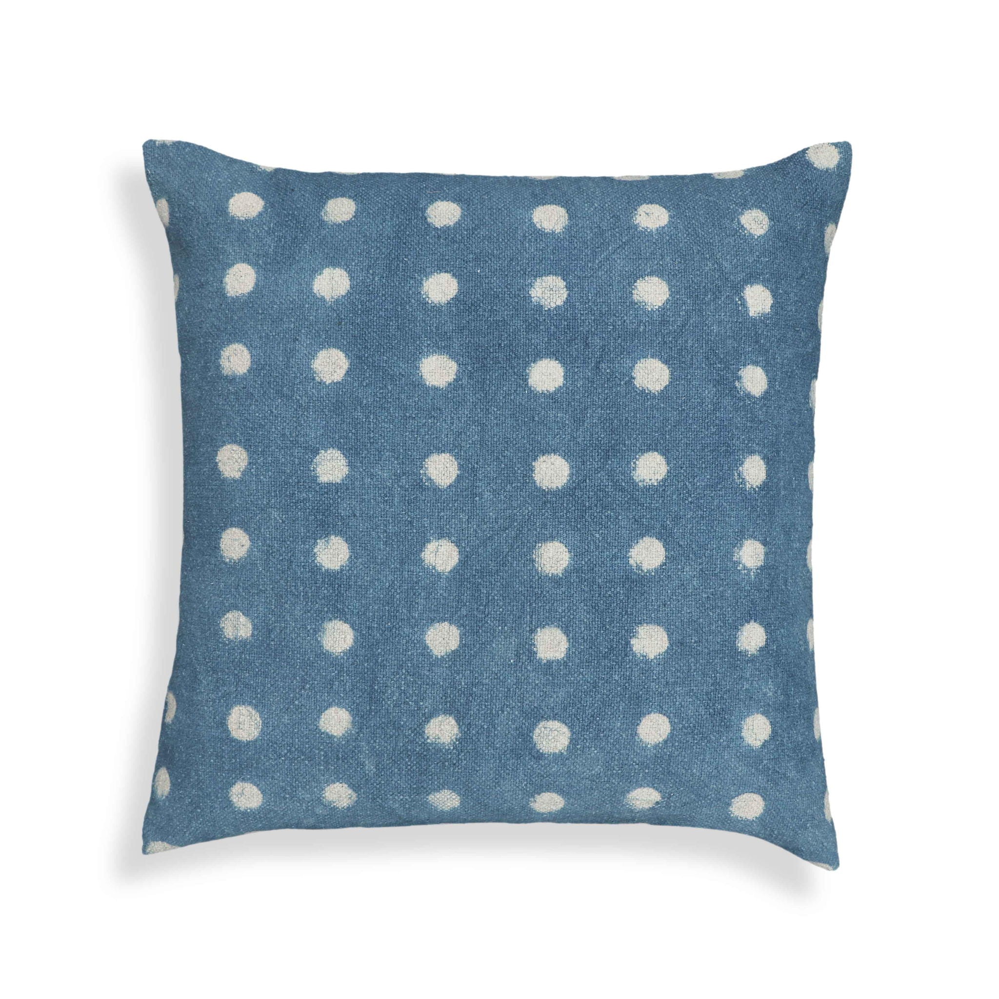 Indigo - Dots Cotton Square Accent Pillow - Indigo - Urban Living Furniture (Los Angeles, CA)