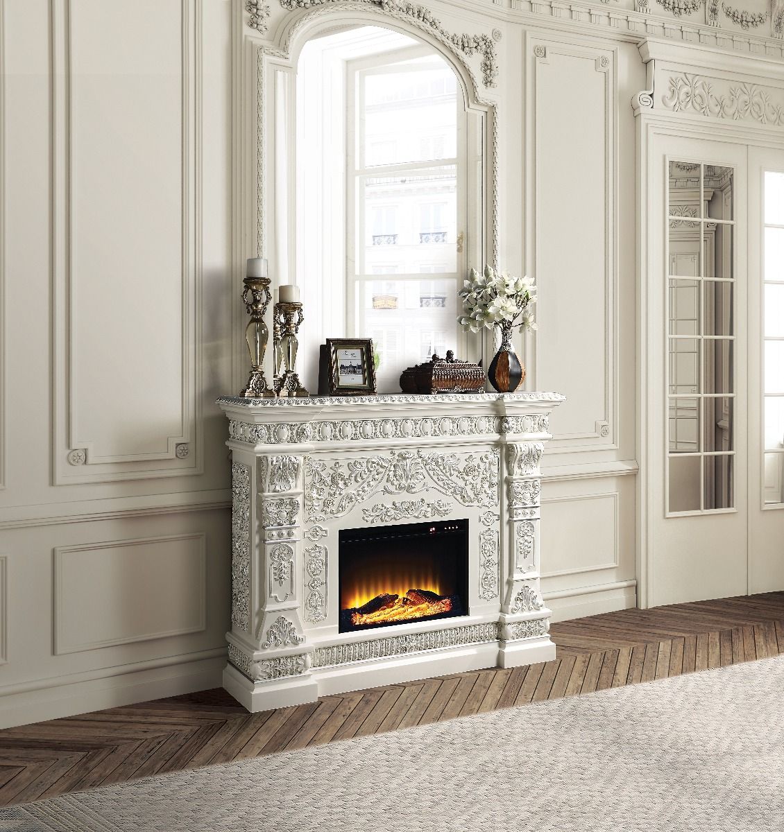 Vanaheim - Fireplace - Antique White - Urban Living Furniture (Los Angeles, CA)