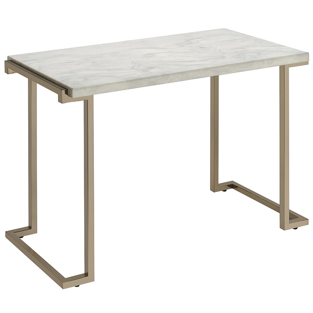 Boice II - Sofa Table - Faux Marble Top & Champagne - Urban Living Furniture (Los Angeles, CA)