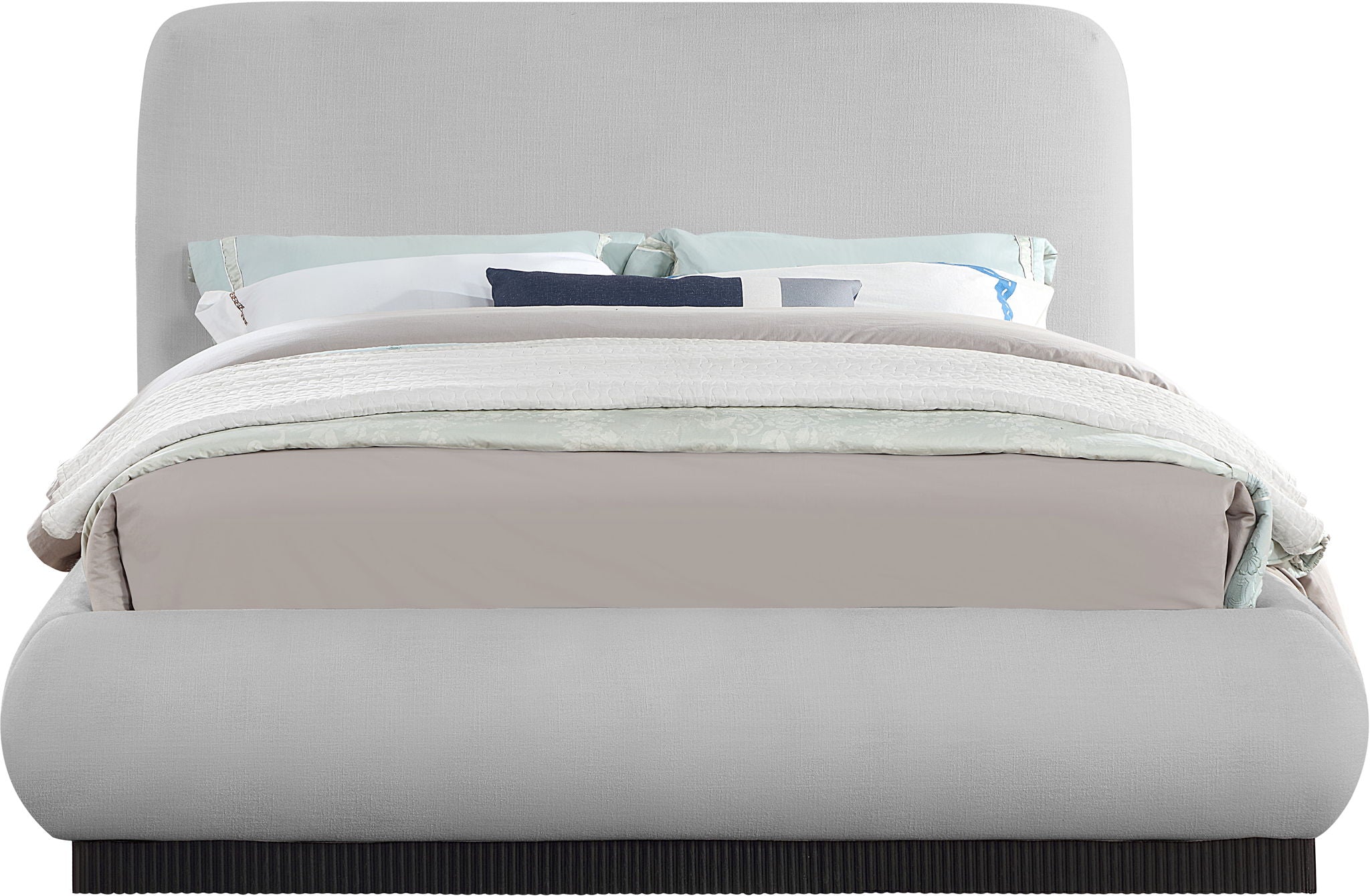 Rigby - Linen Bed With Black Base - Urban Living Furniture (Los Angeles, CA)
