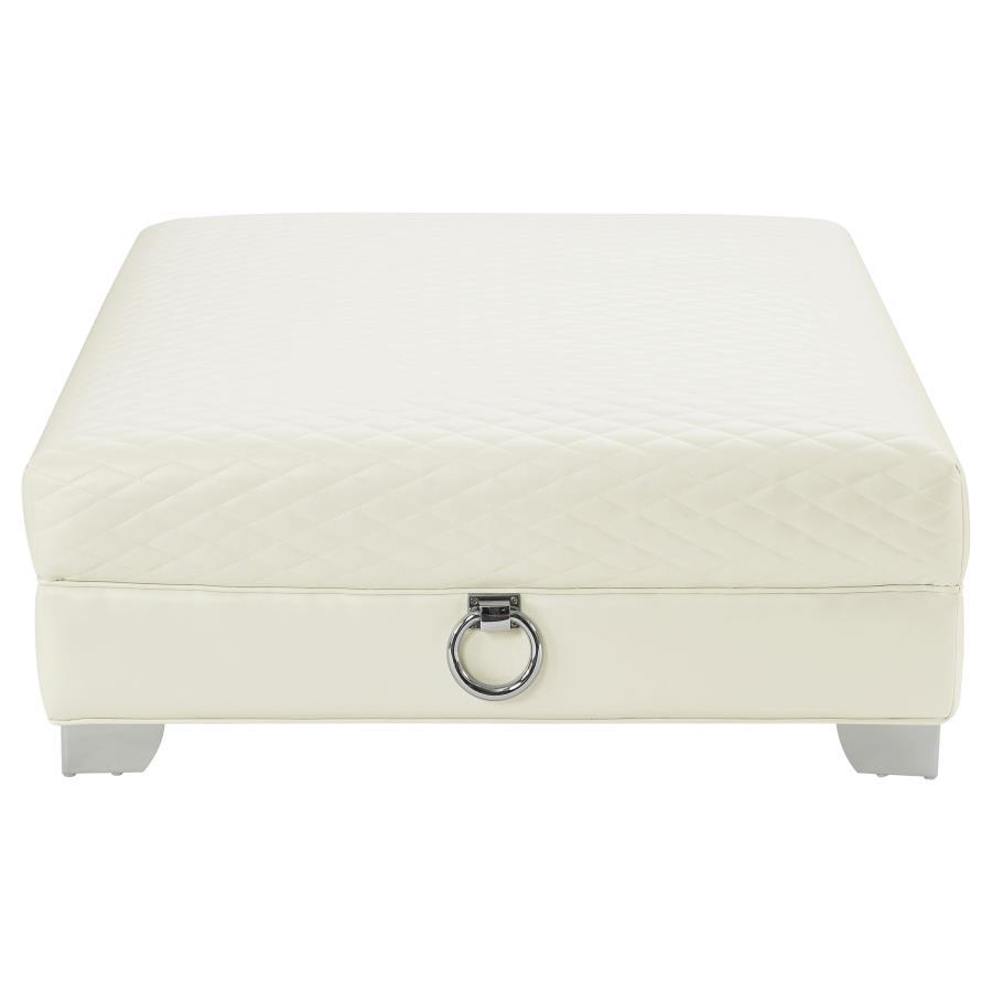 Chaviano - Square Upholstered Ottoman - Pearl White - Urban Living Furniture (Los Angeles, CA)
