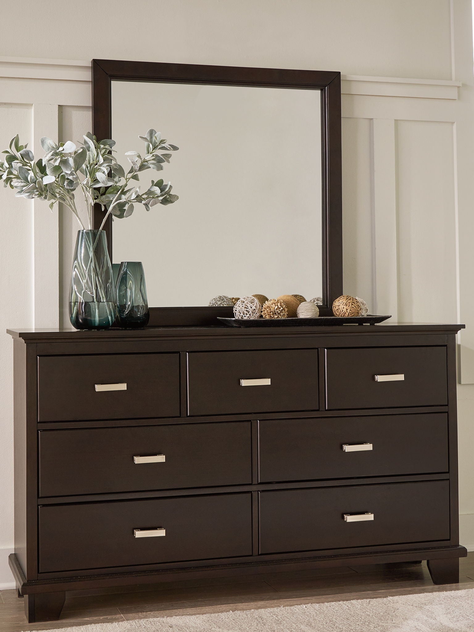 Covetown - Dresser And Mirror - Dark Brown - Urban Living Furniture (Los Angeles, CA)