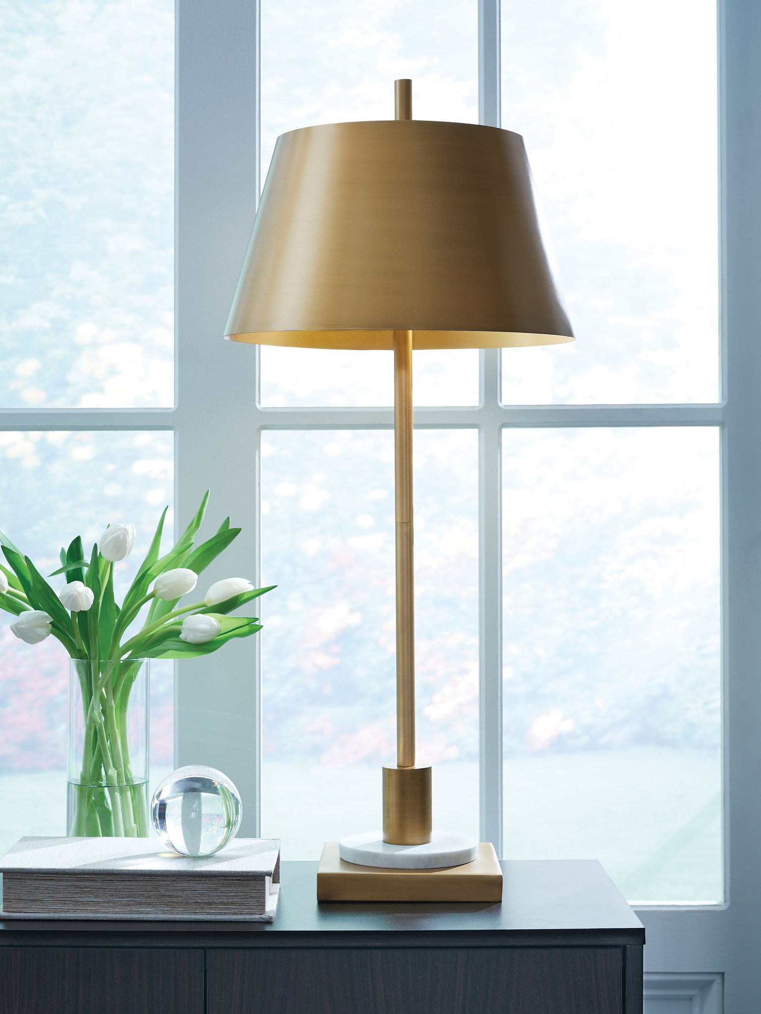 Fritzburn - Gold Finish / White - Metal Table Lamp - Urban Living Furniture (Los Angeles, CA)