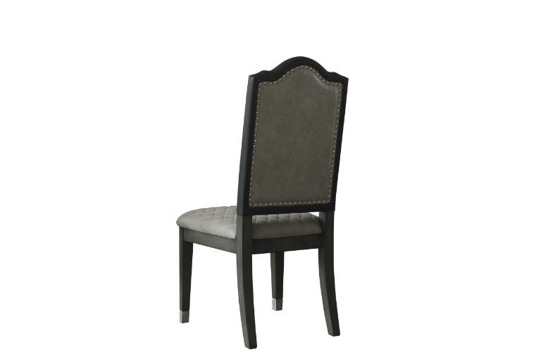 House Beatrice - Side Chair (Set of 2) - Two Tone Gray Fabric & Charcoal - Urban Living Furniture (Los Angeles, CA)