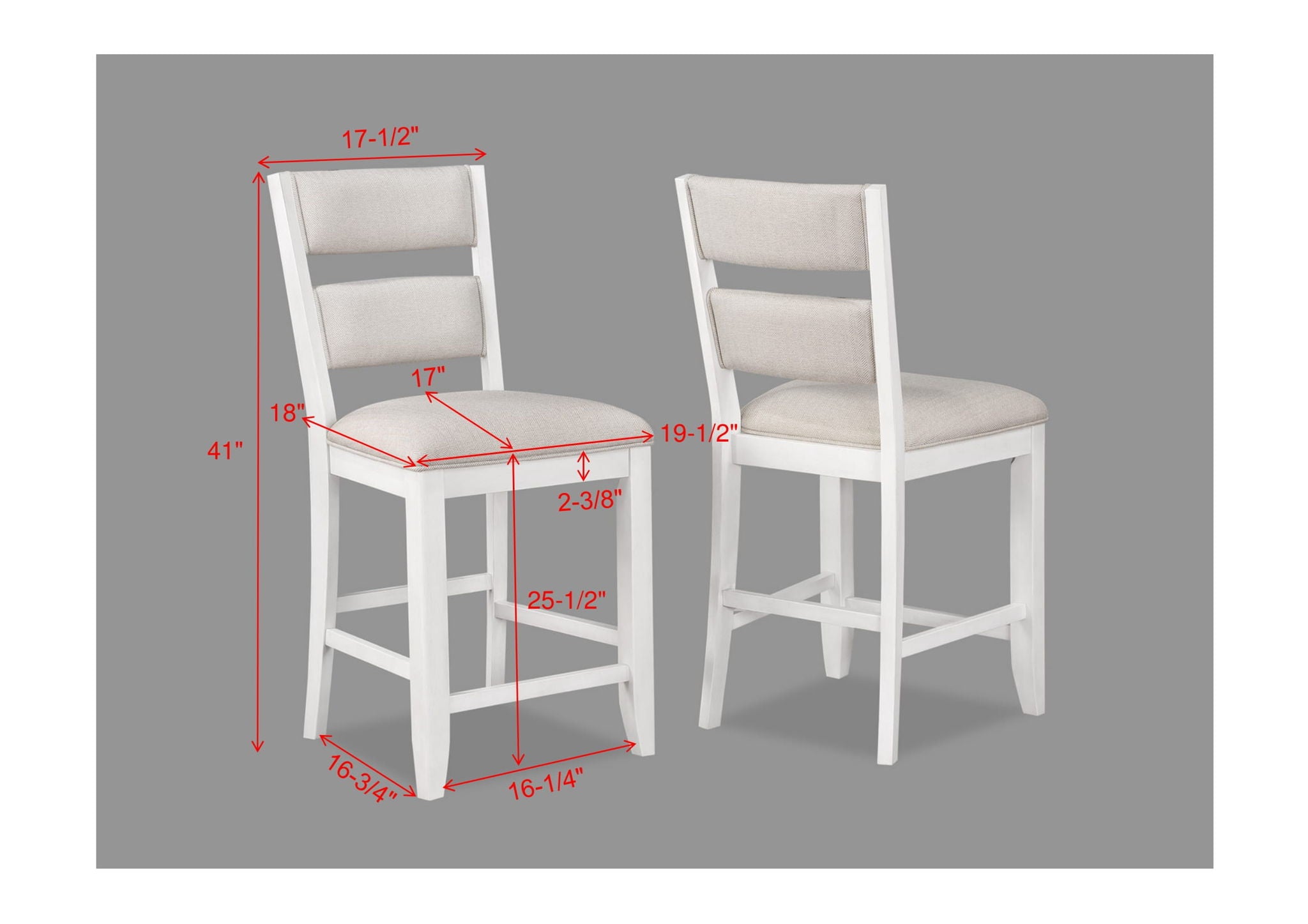 Wendy - Counter Height Chair (Set of 2) - White / Beige - Urban Living Furniture (Los Angeles, CA)