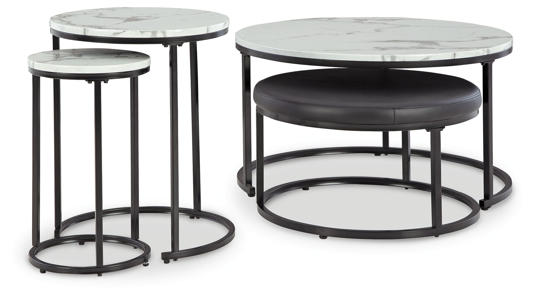 Jusmour - Black / White - Occasional Nesting Table (Set of 4) - Urban Living Furniture (Los Angeles, CA)