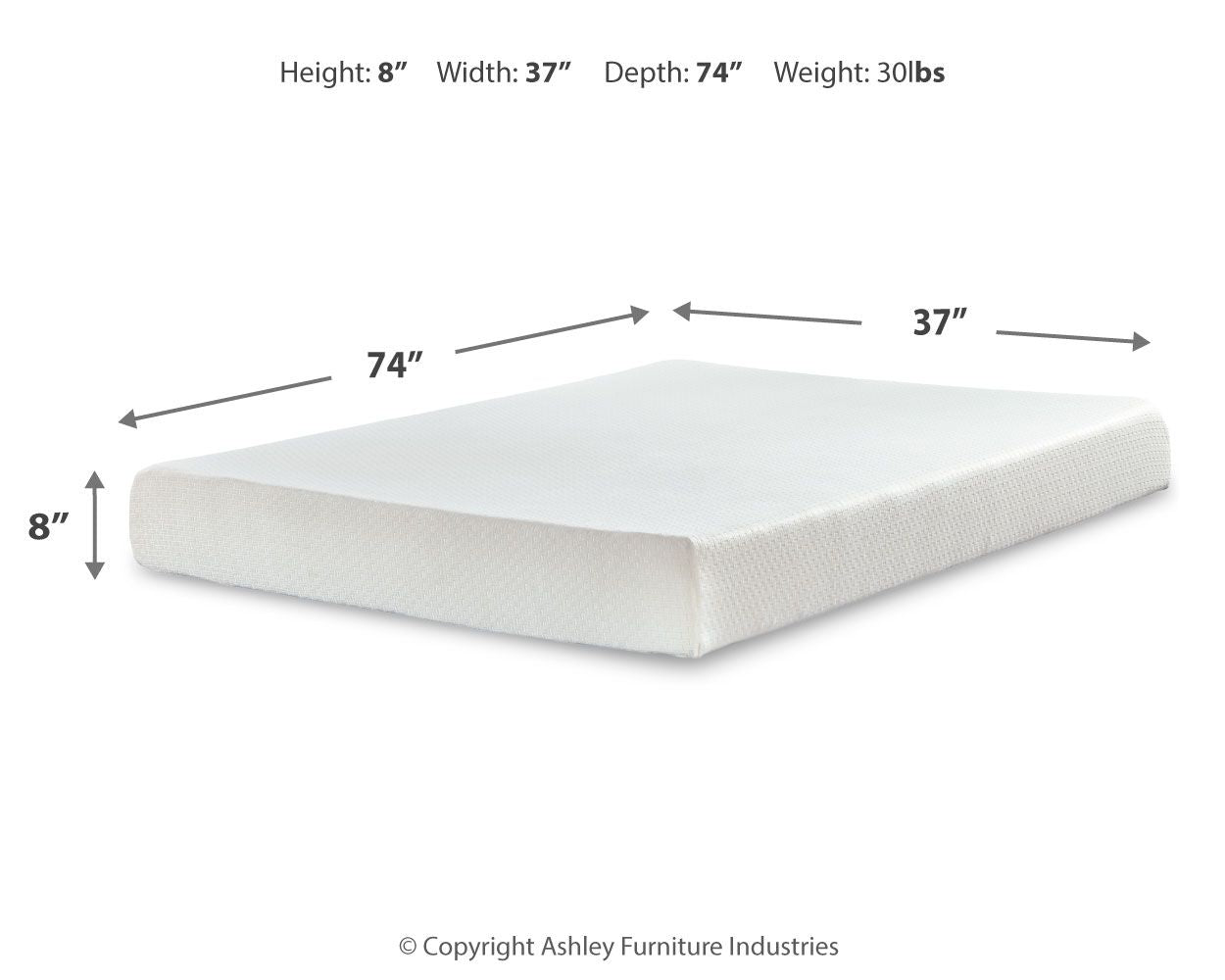 Chime 8 Inch Memory Foam - Medium Memory Foam Mattress - Urban Living Furniture (Los Angeles, CA)