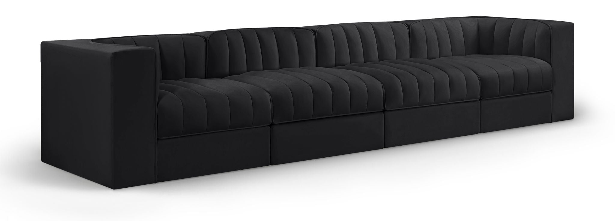 Rummi - Velvet Performance Fabric Upholstered 4 Piece Modular Sofa - Urban Living Furniture (Los Angeles, CA)