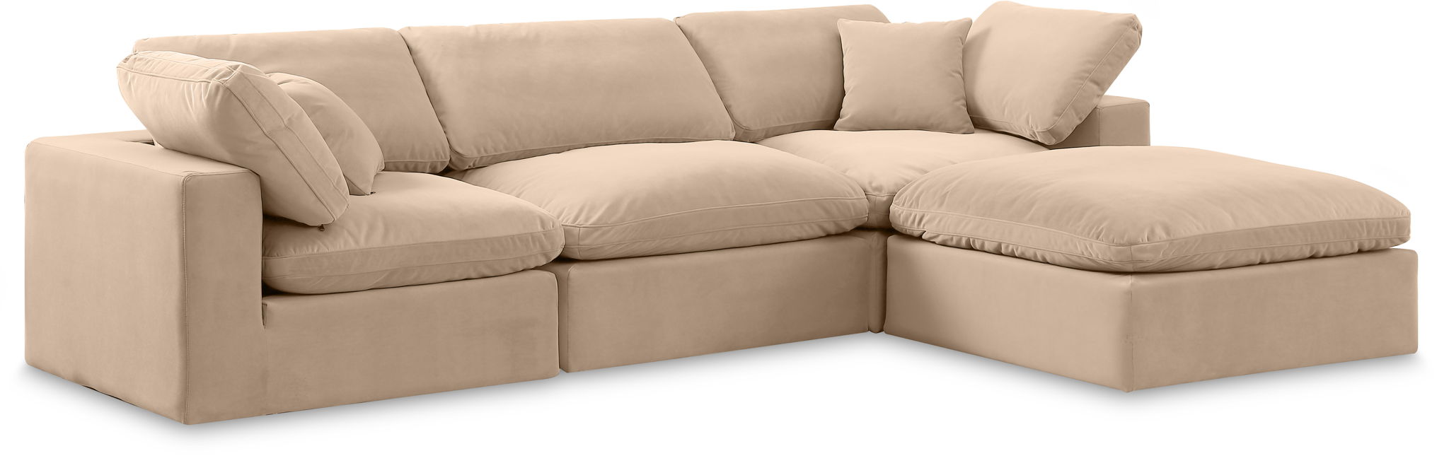 Comfy - 4 Piece Velvet Modular Sectional With Chaise - Urban Living Furniture (Los Angeles, CA)